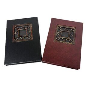 VTG Y2K Set of Two Vintage Picture Frame Blank Journals Black - Burgundy EUC